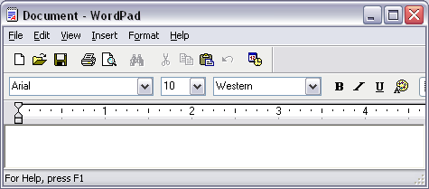 Early WordPad tool bars