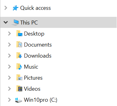 Navigation pane, This PC